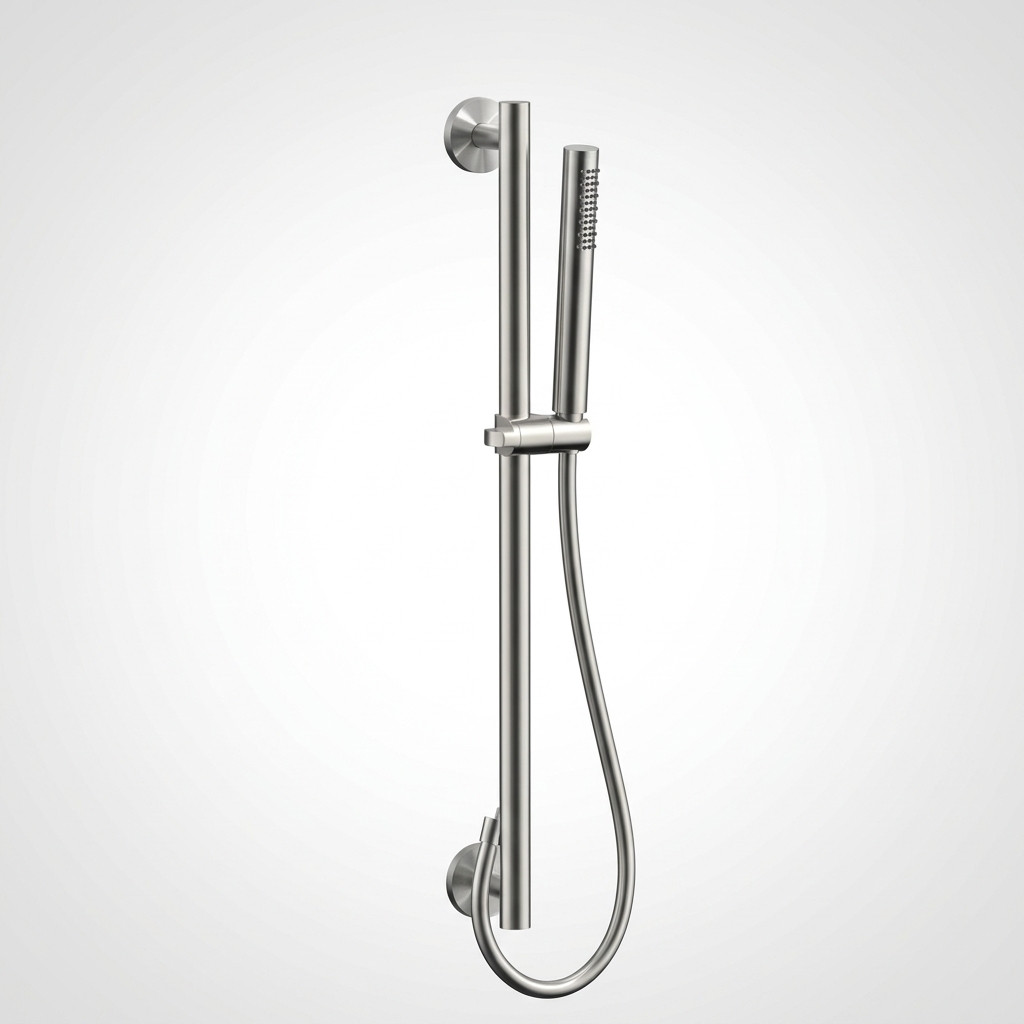 Aquanello Eterna Conjunto de duche em aço inoxidável com barra deslizante de 60 cm e chuveiro de mão com haste ET-S-SET14-1-02